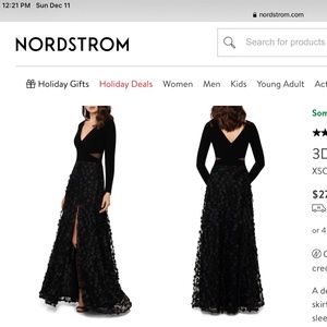 3D Bloom Long Sleeve Gown XSCAPE